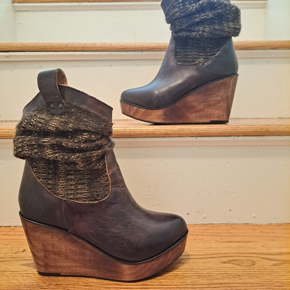 Wedge booties by BedStu Cobblers Series womens size 6.5